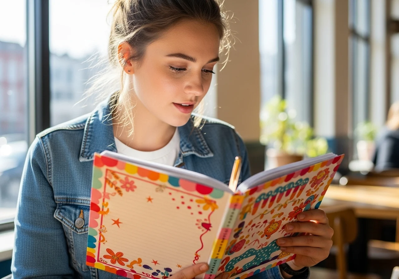 girl_holding_colorful_notebook_cafe